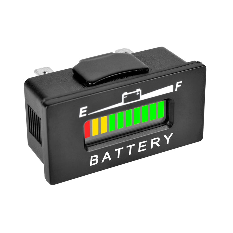 LED Battery Capacity Meter,Charge & Discharge Display,Monitoring The Residual Power of The Equipment,Suitable for Lead-Acid Battery-Driven Rv Forklift Golf Cart Lawn Mower. (12V-24V) 12V-24V