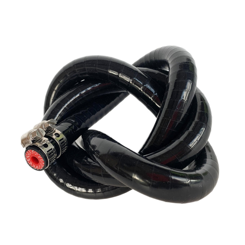 6.5MM (1/4") X 3.28FT Black High Temp Reinforced Silicone Heater Hose Radiator Coolant Straight Line(Work Pressure 145PSI/4-ply Reinforced/5MM Thick)+2 Clamp 6.5MM (1/4") X 3.28FT