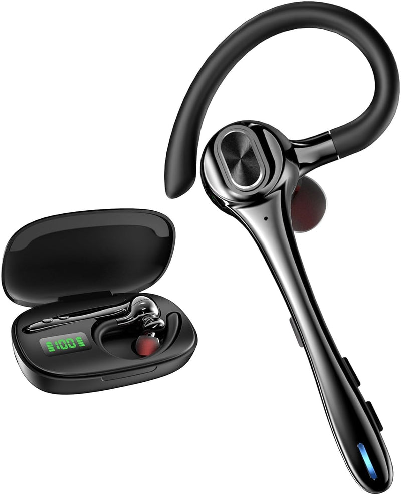 Earbuds Wireless Earpiece Bluetooth Headset Noise Canceling Mic Hands Free | 160H Standby Time Earphones Single Ear Headphone for iphone Android Samsung Cell Phones PC TV Computer Game Trucker Work