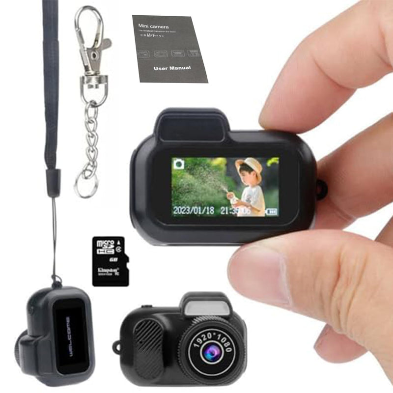 Keychain Camera, World's Smallest 1080P HD Mini Camera, Retro Portable Mini, 100 Mins Battery Life, for Students, Kids (32G) 32G