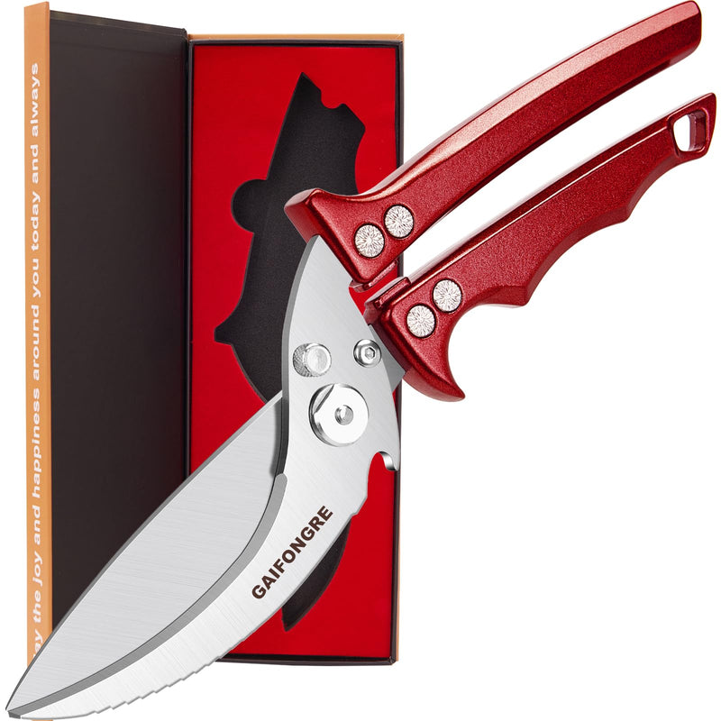 Poultry Shears Heavy Duty,Kitchen Shears for food Heavy Duty,Kitchen Scissors All Purpose,Chicken Shears,Fish,Meat,Easily Separable for Thorough Cleaning,Dishwasher Safe (Red) Red