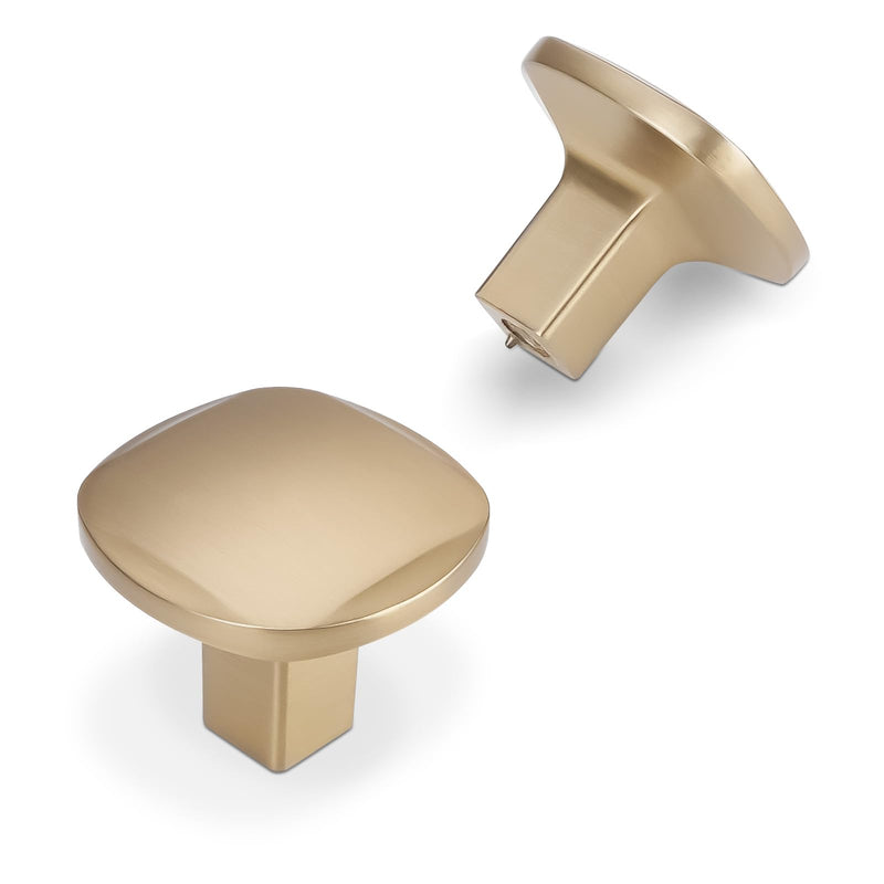 COTYKILEY 10 Pack Champagne Bronze Kitchen Cabinet Knobs Drawer Pulls Solid Round Drawer Knobs Dresser Knob Gold Cabinet Hardware