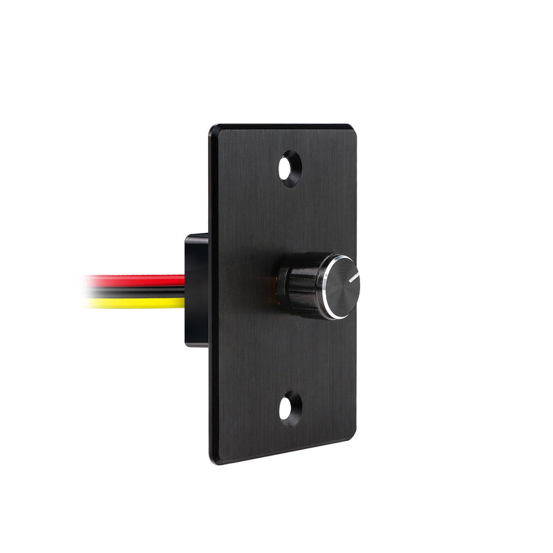 Acegoo RV Light Dimmer Switch DC 12V Aluminum High-Side PWM Dimmer, Perfect for Camper Van Boat Trailer Truck Cars Strip Light, Rotary Dimming (6A-Black) 6A-Black