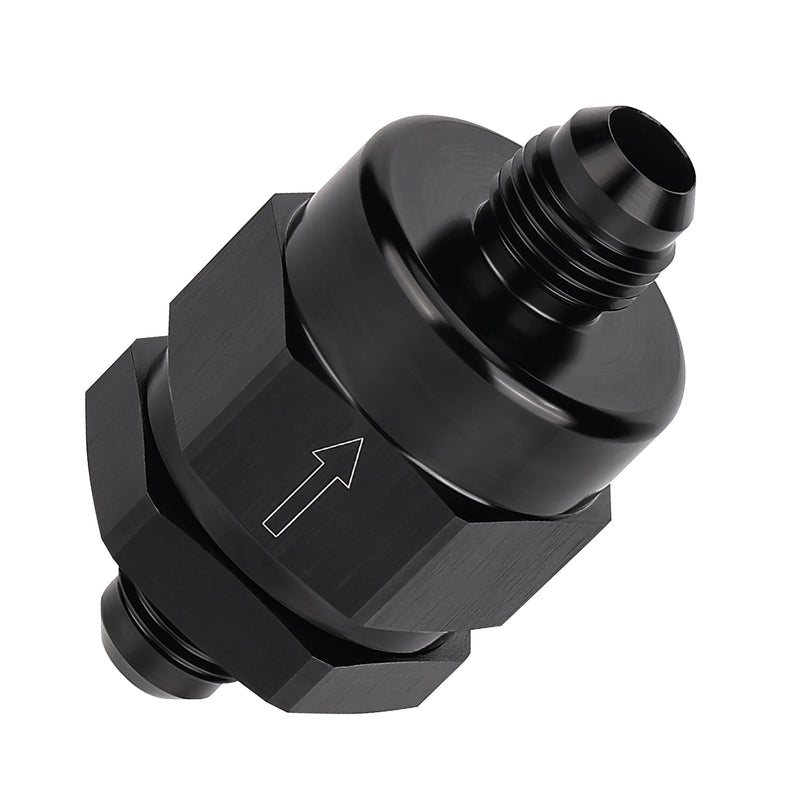 EVIL ENERGY 6AN Male Non Return One Way Inline Check Valve Fitting Aluminum Black 6AN(9/16-18 UNF)