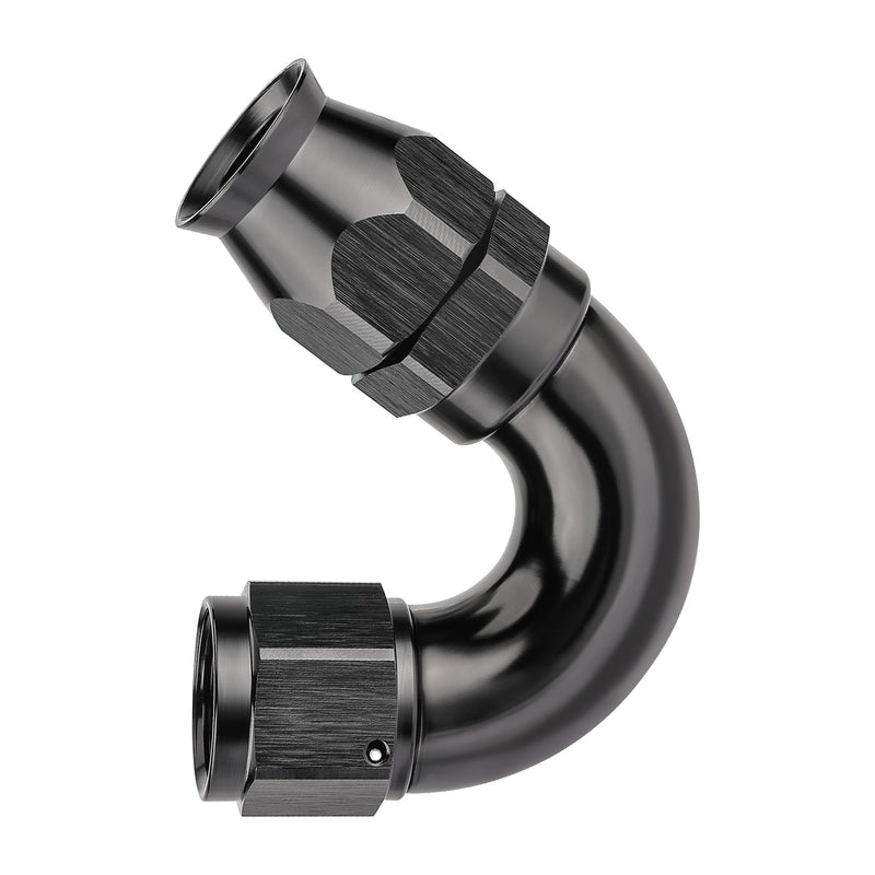 EVIL ENERGY 6AN 150 Degree PTFE One Piece Full Flow End Hose Fitting Aluminum Black