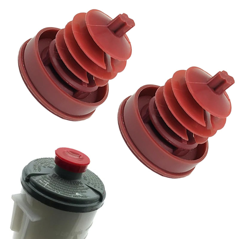 2Pack Hydraulic Power Steering Pump Red Reservoir Cap Plug Cover Compatible with Honda for Acura