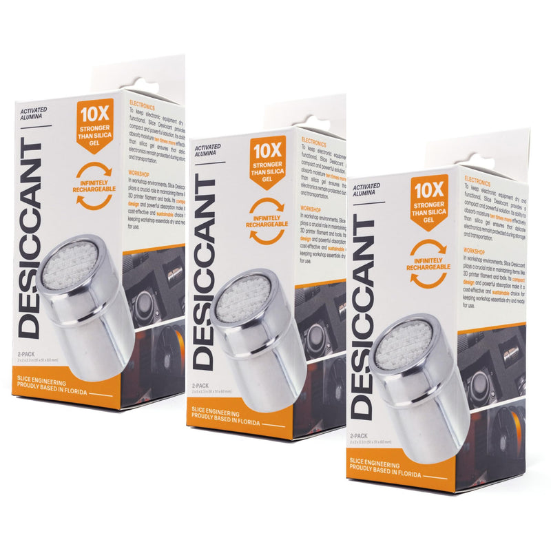 Filament Drying Desiccant (6 Pack) by Slice Engineering | 10X More Powerful Than Silica Gel | Infinitely Rechargeable | Prevent Wet Filament | Fits Perfectly Inside Spools | Made in The USA 6 Pack