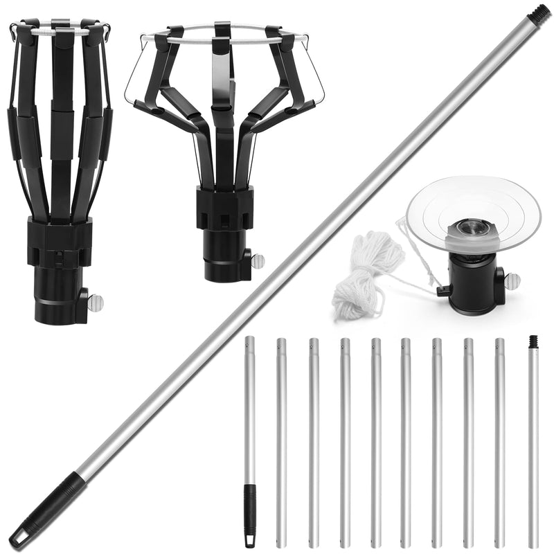 12FT Light Bulb Changer for High Ceilings - 2PCS Baskets and Suction Cup Light Bulb Pole Changer for Household and Camping
