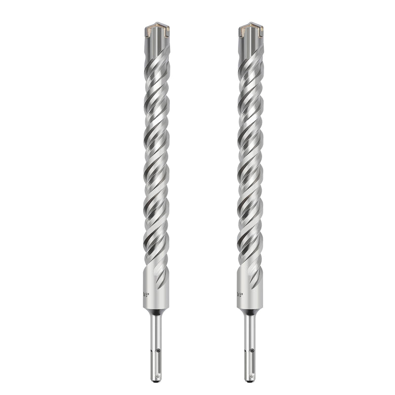 2 Pack 11/16 in x 12.2 in (18 x 310mm) SDS Plus Rotary Hammer Drill Bit, Masonry Drill Bit, 2 Pack Concrete Drill Bit for Concrete, Brick and Cement (11/16 in x 12.2 in (18 x 310mm)) 11/16 in x 12.2 in (18 x 310mm)