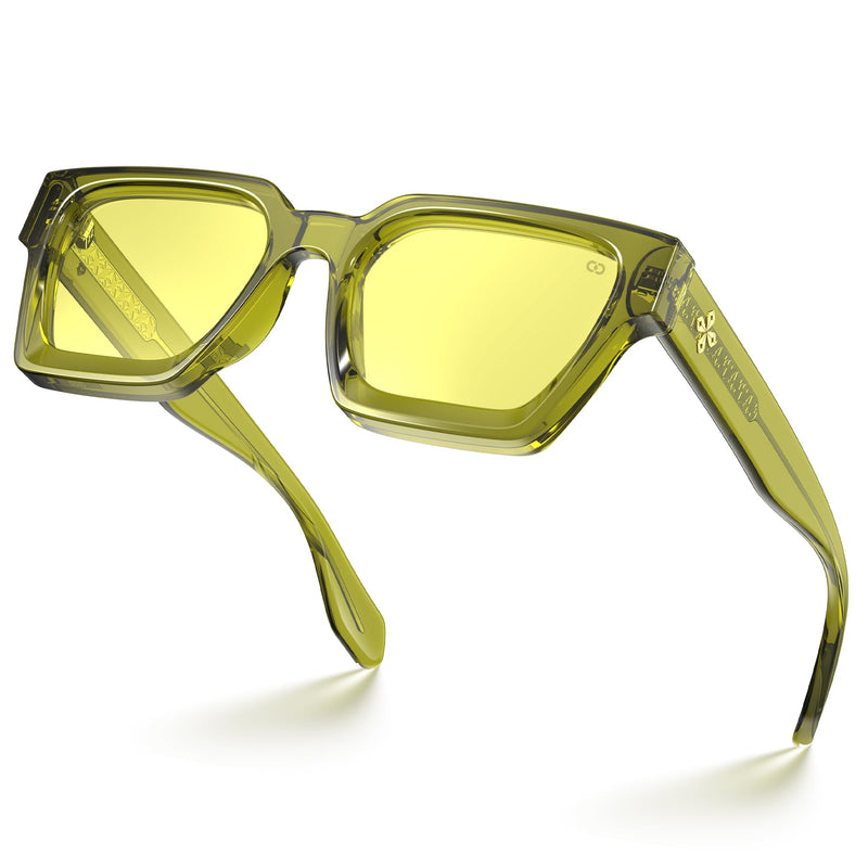 VISOONE Gamer Glasses Professional Blue Light Filter with Anti-Fatigue and Anti-Glare for Men and Women RIVER Olive Green