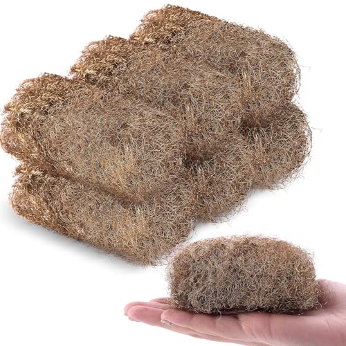 Teenyyou 6 Pcs Brass Wool Pad, 0.05 to 0.075mm, 0.7 Ounce, Bronze Wool 0000