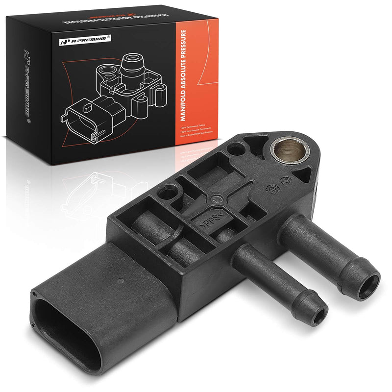 A-Premium Differential Pressure Sensor [3 Pins] Compatible with Volkswagen Jetta 2010-2015, Passat 2012-2015, Golf 2010-2014, Beetle & Audi A4, A4 allroad, A4 Quattro, A5, A5 Quattro, allroad, 2.0L