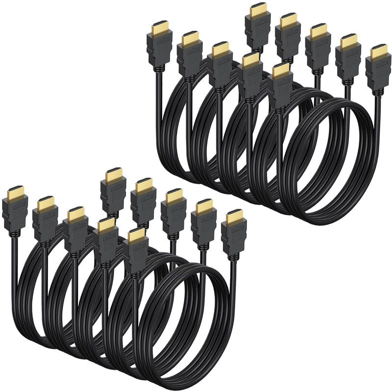 4K HDMI Cable 3.3 FT 10-Pack, Shielded HDMI TV Cord, Gold-Plated HDMI 2.0 Male Cable 120Hz ARC & CL3 Rated, HDCP 2.2, 3D HDR| for Docking Station, PC,Monitor, Switch, Splitter, PS4/5, Xbox, Soundbar 3.3FT Black