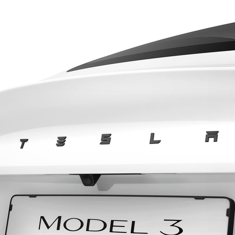 Spigen Rear Emblem Logo Full Cover Sticker Designed for Tesla Model 3 2025/2024 Refresh (Highland) - Black