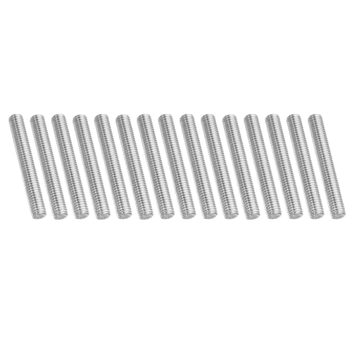 PATIKIL 3/8"-16 UNC 304 Stainless Steel Fully Threaded Rod, 15Pcs 2.8" Length Long Threaded Screw Right Hand Threads All Threaded Rod Studs for Anchoring Bolt, Clamps, Hangers and U-Bolts 3/8"-16 x 2.8"