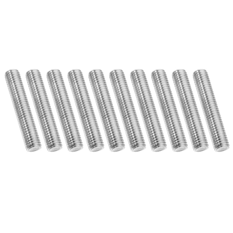 PATIKIL 1/2"-13 UNC 304 Stainless Steel Fully Threaded Rod, 10Pcs 2.5" Length Long Threaded Screw Right Hand Threads All Threaded Rod Studs for Anchoring Bolt, Clamps, Hangers and U-Bolts 1/2"-13 x 2.5"