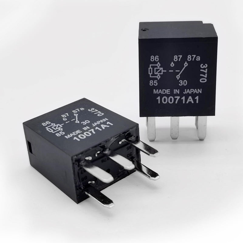 2 PCS Automotive Fuel Pump Relay, 12V Direct Plug Power Relay, 0.98" x 0.86" Five-Pin Multipurpose Relay, Universal for Most Cars (Black)