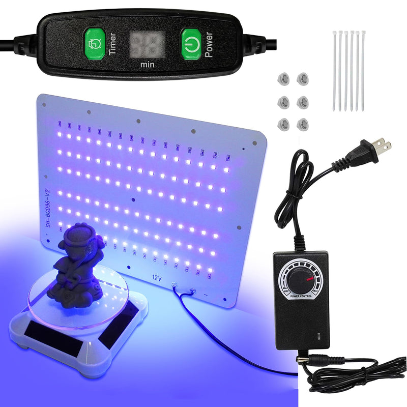 Upgrade 48W Smart Control UV Light for Resin Curing with Solar Turntable 360° Rotating Stand UV Curing Light Compatible with Anycubic Elegoo SLA DLP LCD DIY 3D Printer Curing Resin Enclosure