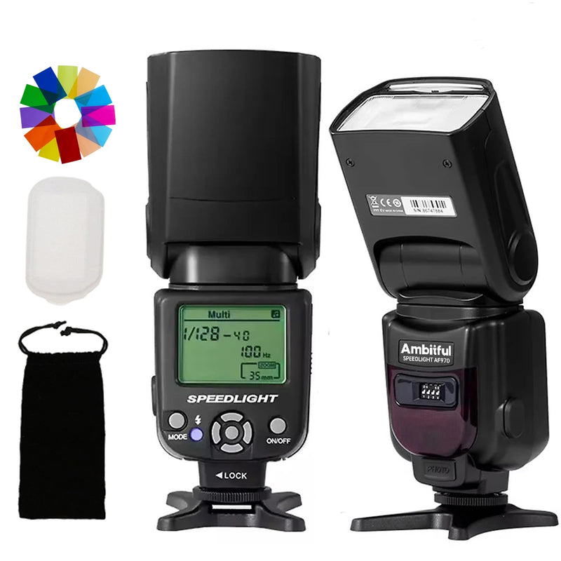 AMBITFUL AF970 Camera Flash Speedlite GN35 Manual S1/S2 2.4G Wireless | Universal Single-contact Hot Shoe Flash for Canon Nikon Sony Fujifilm Olympus. 8-Level Power,Recycle 0.1-2.5s