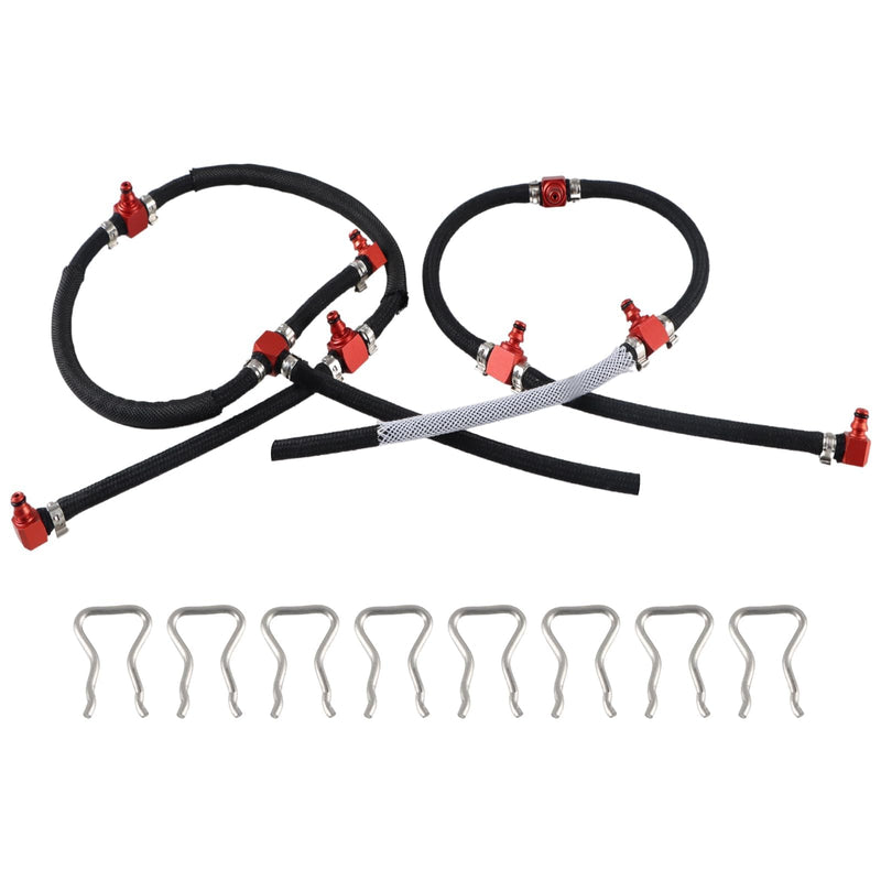 Set of Diesel Fuel Injector Fuel Return line Assembly Compatible with 2004.5-2010 GM Duramax 6.6L LLY LBZ LMM 2004-2010 Sierra Silverado 2500HD 3500HD Replace# 97328733 98062291