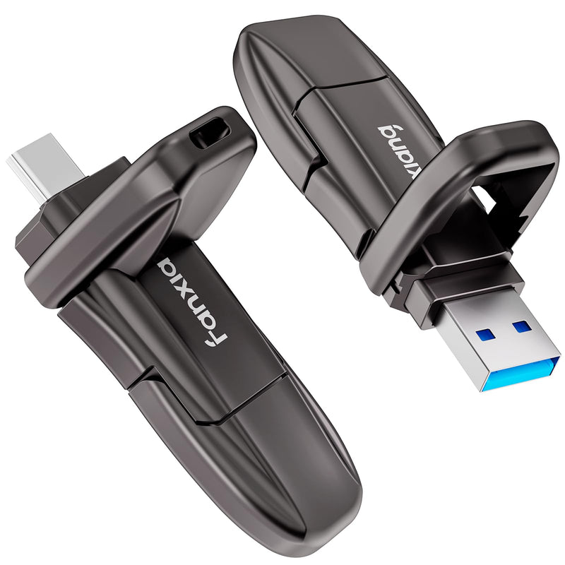 fanxiang Flash Drive 1TB, USB 3.2 Gen2 Up to 1050MB/s, USB Drive, USB A + Type C External Portable SSD for iPhone 15/Pro/Android Phone/Windows/MacPC/Laptops, FF952
