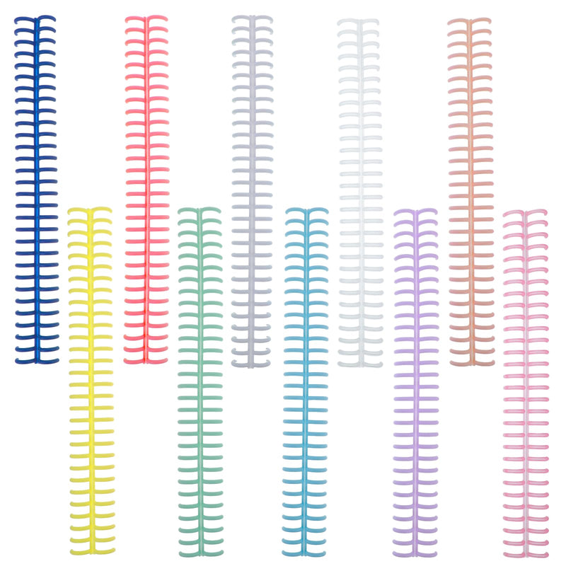 Binding Spines, 10Pcs Plastic Binding Combs Binding Machine 30 Hole Click Binding Ring Spiral Book Binder Coils for Student Teacher Business Document File Making Office and School Use