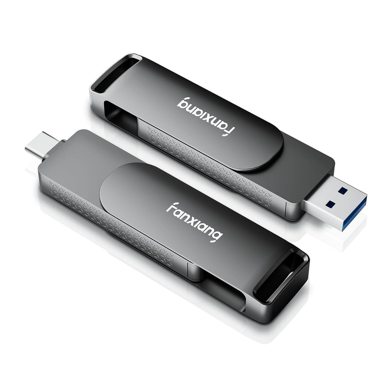 fanxiang 512GB Fast External SSD Flash Drive Up to 2000MB/s USB3.2 Gen2, 2-in-1 Dual USB A +Type-C Drive, USB Memory Stick Solid State Thumb Drive for iPhone 15/16/Android/Windows/MacPC/Laptops