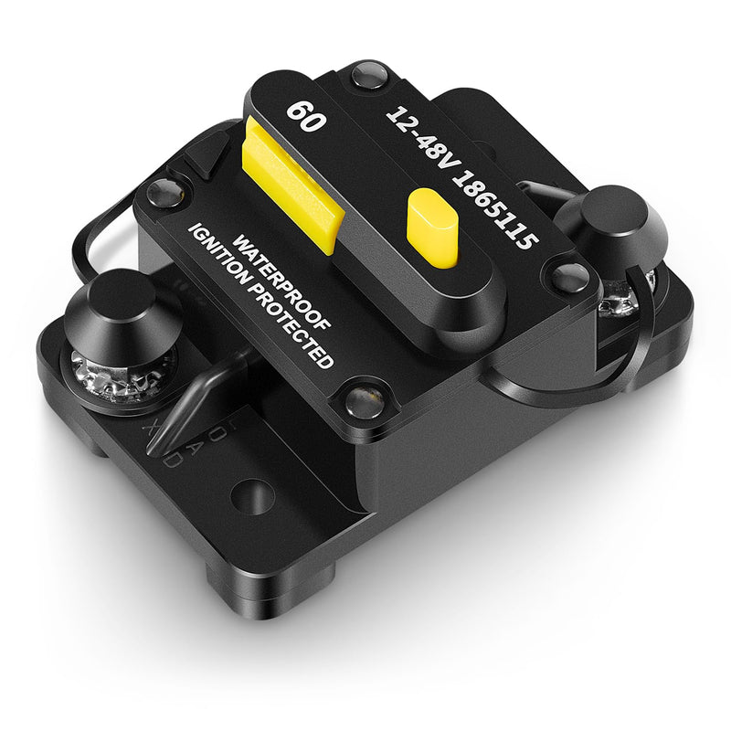 MKR-27 Circuit Breaker for Minn Kota Trolling Motors, 60 Amp, Waterproof Panel Mount, Manual Reset