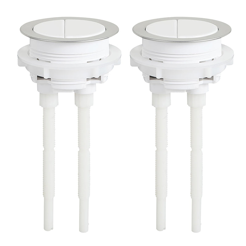 48mm Toilet Cistern Dual Flush Valve Push Button 2 Pack Replacement Toilet Tank Flush Valve Ceramic Push Button Thread Diameter 1.89"