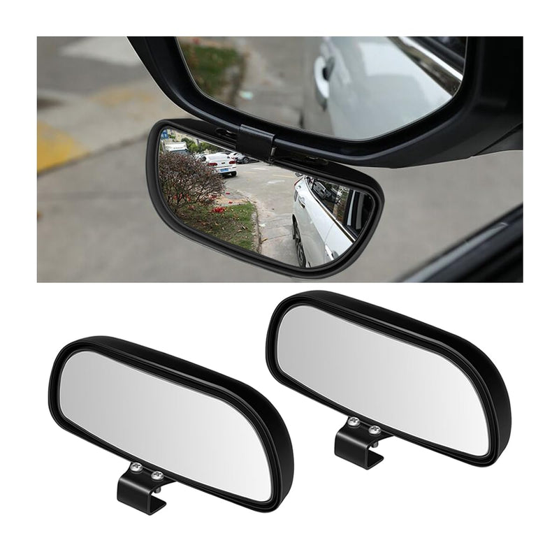 Mandark 2PCS Car Blind Spot Mirror, Rectangle HD Glass Convex Vehicle Rearview Mirror, Wide Angle Adjustible Auto Exterior Blindspot Side View Mirror, Universal for SUV, Sedan, Truck (Black) Black