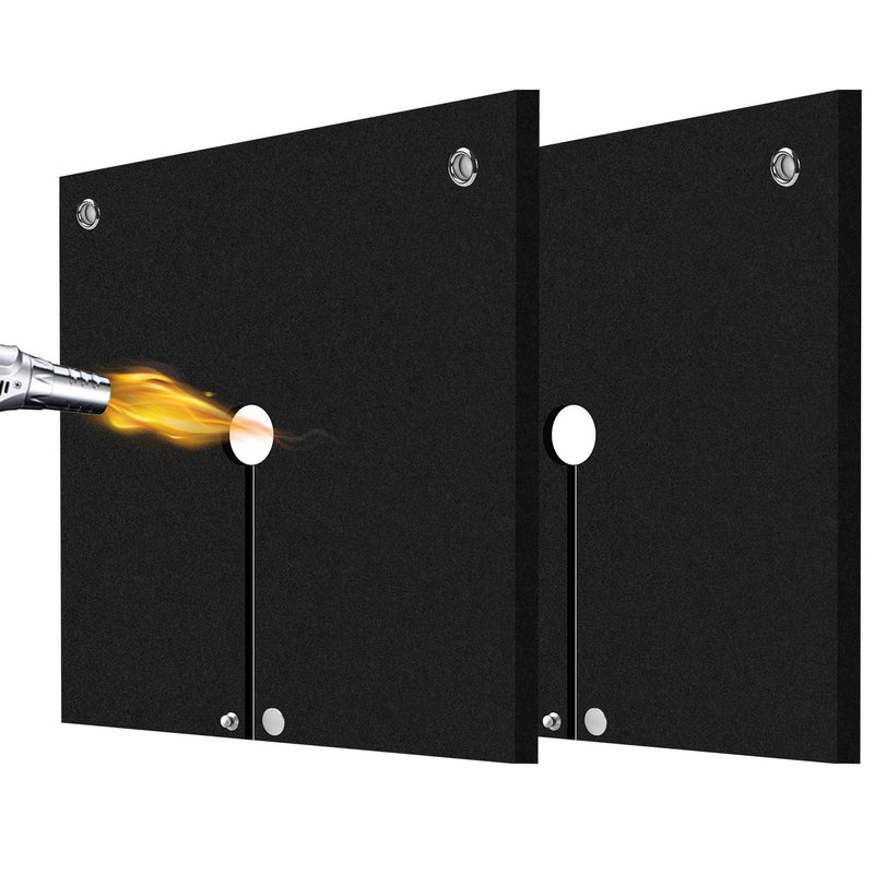 1/4"(6mm) Welding Blanket Fireproof 2 Pack, Graphite Carbon Felt Flame Resistant up to 3000℉, Soldering Flame Retardant Protective Mat, Brazing Heat Shield for Torch, Plumbing, 12" x 12"