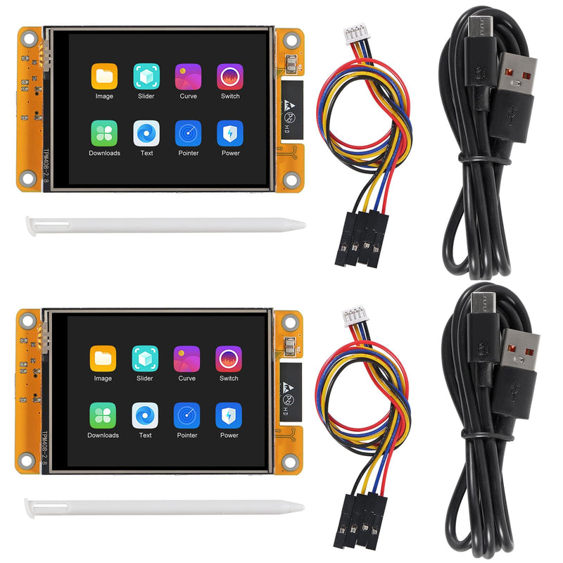 2PCS 2.8" inch ESP32 Display, ESP32 Module ESP32-2432S028R WiFi+BT Dual-core TFT Module ILI9341 Driver for Arduino IoT, ESP32 Development Board 240X320 Smart LCD Display Screen 2.8 inch 2pcs