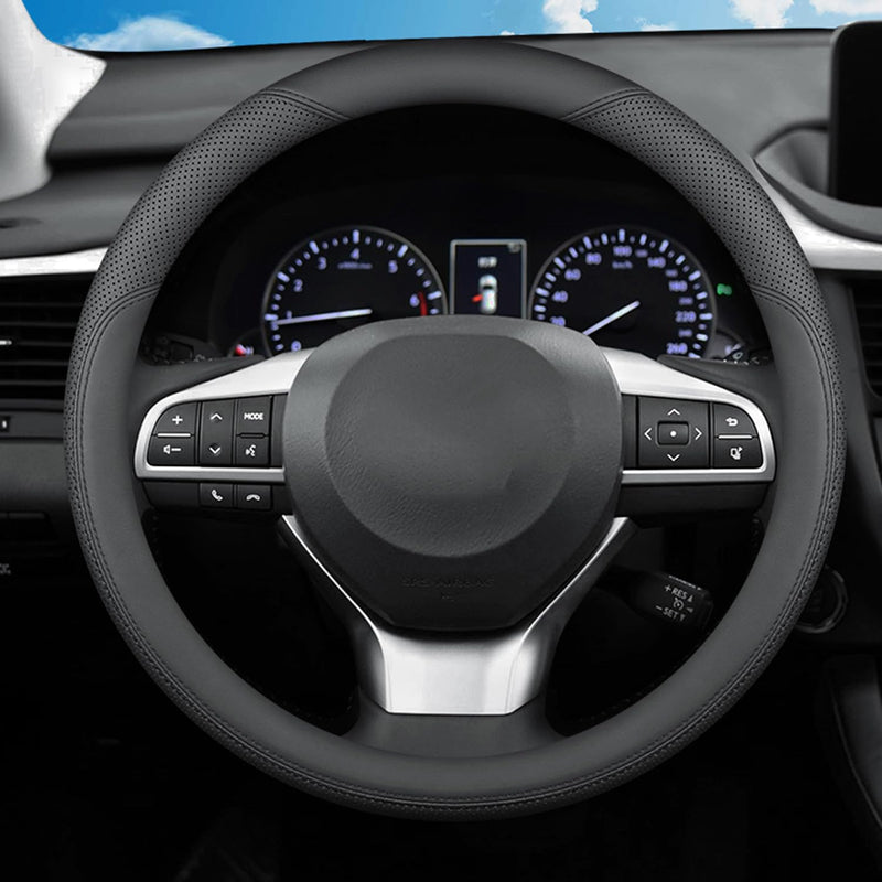 Steering Wheel Cover for Lexus RX350 RX NX200T NX 350 NX300 NX350 ES ES350 IS250 IS350 IS300 RX450h IS460 300 LX LS UX F Sport Car Accessories, 2026 Black Leather 14.5-15 inch
