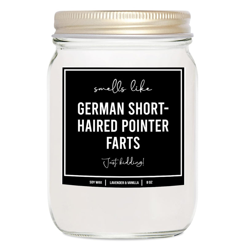 You Nique Designs German Shorthaired Pointer Gifts 8oz Dog Fart Candle, German Pointer Candle Gift - German Pointer Dog Gifts for GSP Mom, GSP Dad - Décor (Lavender & Vanilla) Lavender & Vanilla