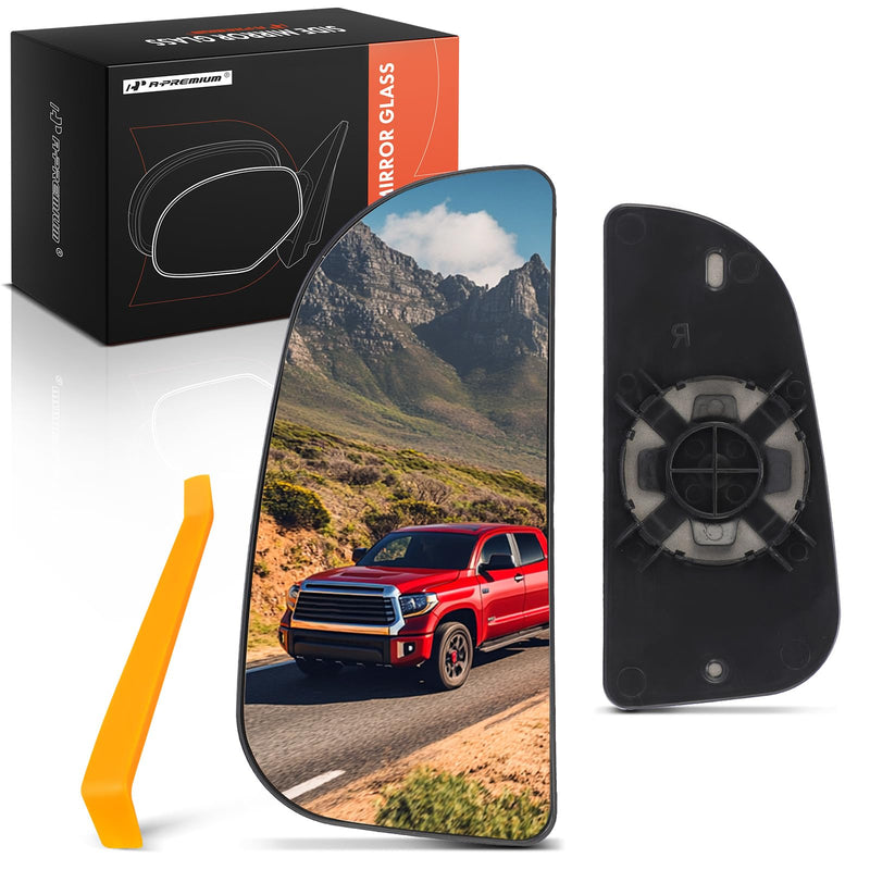 A-Premium Left Driver Side Lower Mirror Glass - Compatible with Dodge Ram 1500 2009-2024, Ram 2500 3500 2010-2018 - Towing Mirror, Convex Glass with Rear Mounting Bracket - Replace# 68067731AA