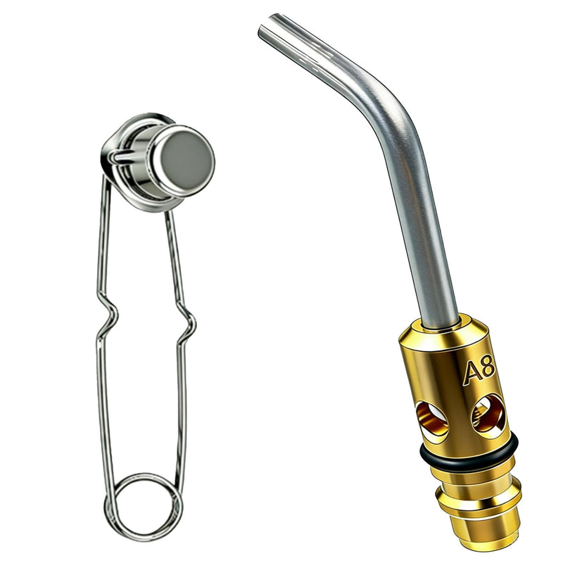 0386-0103 A-8 5/16" Air Acetylene Tip for Torch G-4 or PLF-A5 Handles, Soft Solder 1 to 2 in, Silver Braze 1/2 to 1 in, Manual Lighting, Quick Connect, Removable Orifice Screw A8