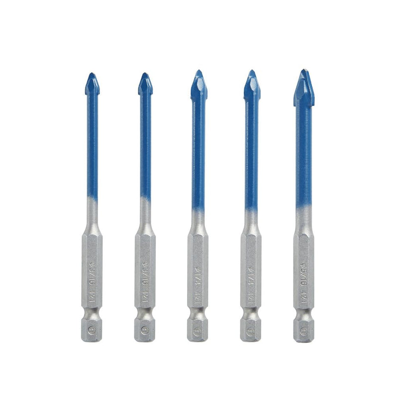 BOSCH PTBX05 5 pc. Porcelain Tile Drill Bit Set 5 Bits Assorted Porcelain