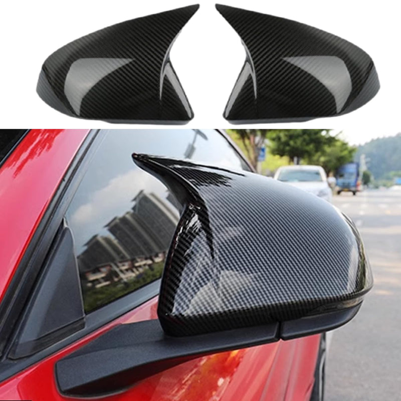 Auto Car Mirror Cover Rearview Mirror Guard Covers Side Cap Trim for Mustang 2015-2025 GT/GT Premium/Ecoboost/Ecoboost Premium/V6,Not Fit for Mach-e,With Turn signal Light,Carbon Fiber Look Carbon Fiber Look
