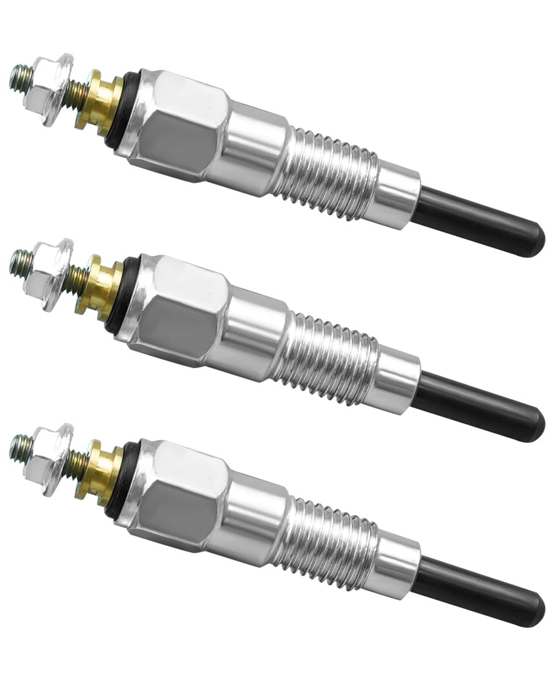 3PCS Glow Plugs M811937 MIU802457 Fit for John Deere X495 X595 X740 X744 X748 X749 X750 X754 X758 1435 1023E 1025R 1026R 2025R 2026R 2305 2320 2030A 850D 855D Yanmar Engine 3TNV76 3TNM74 3TNV70