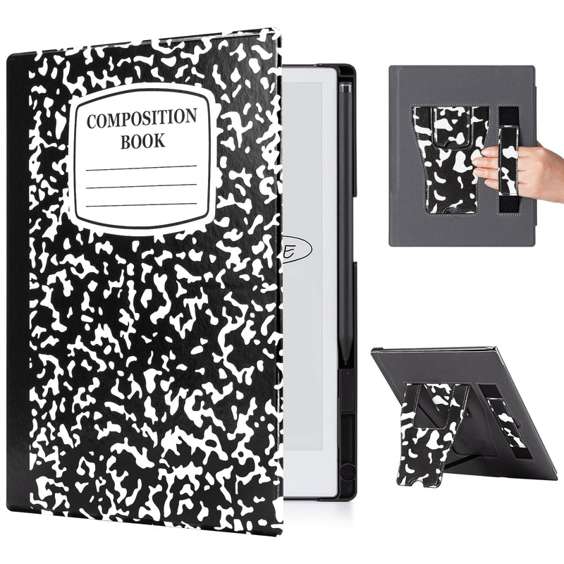 CoBak Case for Remarkable 2 Paper Tablet with Two Viewing Angles- Lightweight and Hard Back Shell Protective Book Folio Cover with Built-in Pen Holder - for 10.3" 2020 Released (with Stand Notebook) Black Notebook with Stand