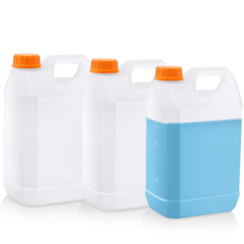 3 Pcs 1 Gallon Plastic Jugs, Gallon Water Jug for Water Storage Containers 1 Gallon Jug For Water Sauces Soaps Detergents Liquids Cleaning Solutions, Ideal for Home, Camping, and Outdoor Activities