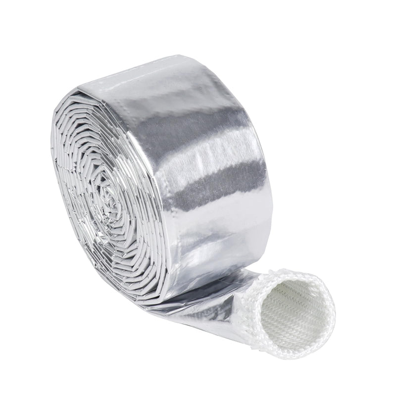 Automotive Heat Shield Sleeve Aluminized Wire Sheathing Roll - Heat Resistant(485 Fahrenheit), Vapor Lock and Insulation Fuel Line HeatShields (1-1/2''-9ft) 1-1/2''-9ft