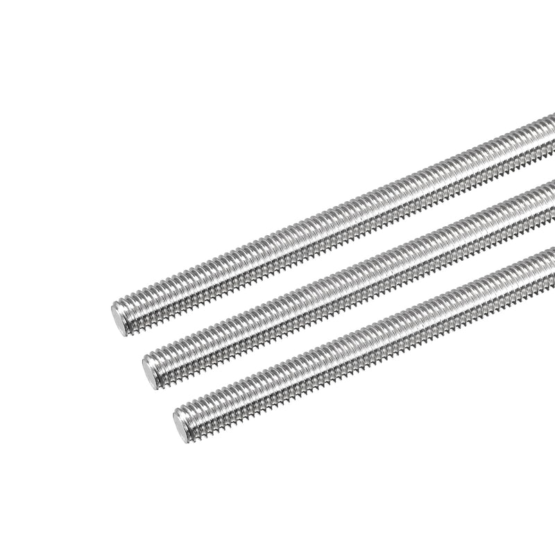MECCANIXITY Fully Threaded Rod M8 x 400mm 1.25mm Thread Pitch 304 Stainless Steel Right Hand Threaded Rods Bar Studs 3 Pack
