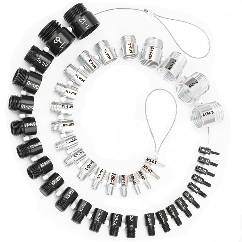Nut and Bolt Thread Checker, Thread Checker Standard and Metric, Bolt Size and Thread Gauge, 45 Male/Female Identifier Gauges (24 Inch & 21 Metric) 45 Male/Female Nut & Bolt Thread Checker
