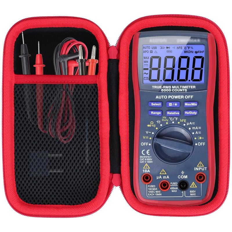 Lebakort Hard Case Compatible with AstroAI Digital Multimeter Analyzer TRMS 6000 Counts Volt Meter Ohmmeter Auto-Ranging Tester for TRMS 6000 Counts Meter