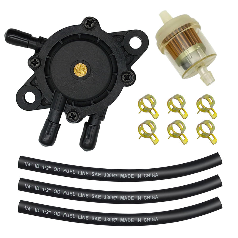 Strongthium Fuel Pump with Filter & Hose for Kohler Kawasaki Honda Briggs and Stratton Cub Cadet MTD Set A