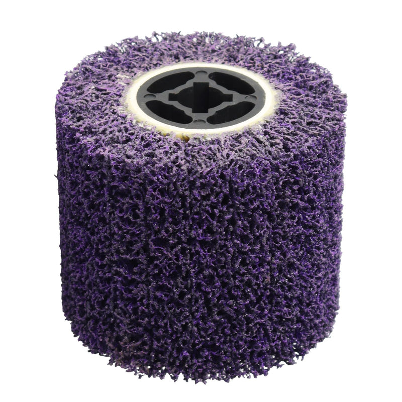Rocaris 36 Grit Abrasive Drawing Wheel Drum, 4.5"×4" Wire Drawing Polishing Burnishing Wheels, Buffing Wheels for Wood Metal Surface Polishing, Purple 1
