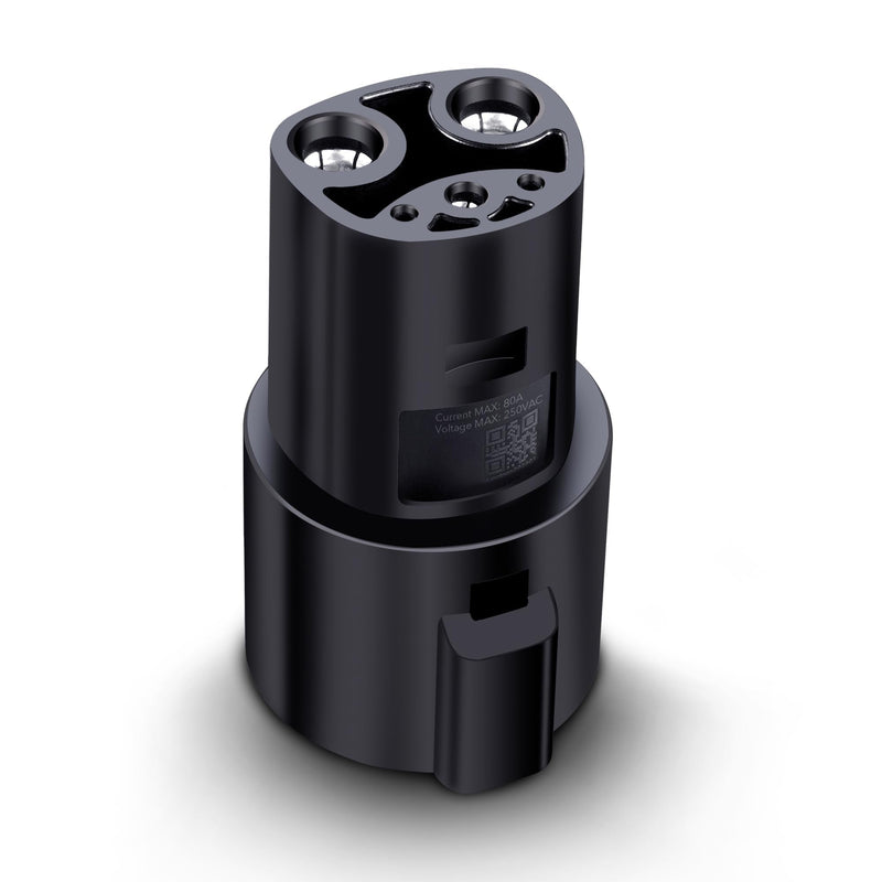 Lectron J1772 to Tesla Adapter 80 Amp (250V) - Compatible with Tesla Model S/3/X/Y/Cybertruck and All Electric Vehicles in The NACS Alliance (Black)