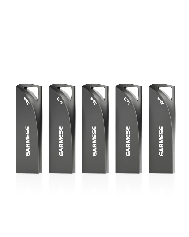 32GB USB 3.0 Flash Drive, 5-Pack Waterproof Metal USB Memory Stick, Slim Thumb Drive Portable Pen Drive with Keychain Hole Stylish Jump Drive for Computer/Car/Smart TV 32GB-3.0 5 Pack