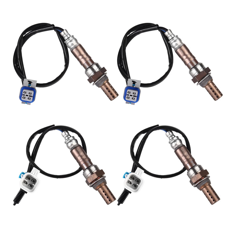 Oxygen O2 Sensor Upstream and Downstream Fits for Chevy Avalanche Suburban Silverado 1500 2500 3500HD Tahoe, for GMC Sierra Yukon XL 2008-2012 4.8 5.3 6.0 6.2L Replace 234-4668 234-4256 4PCS